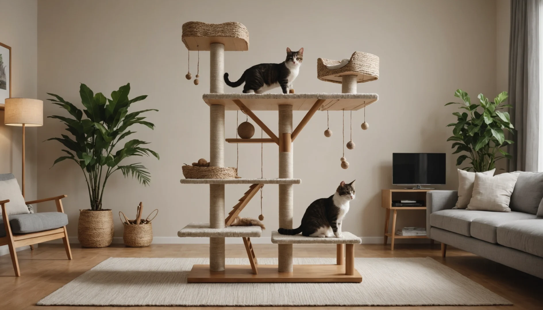 Arbre à chat en bois naturel : bienfaits pour votre chat et votre maison